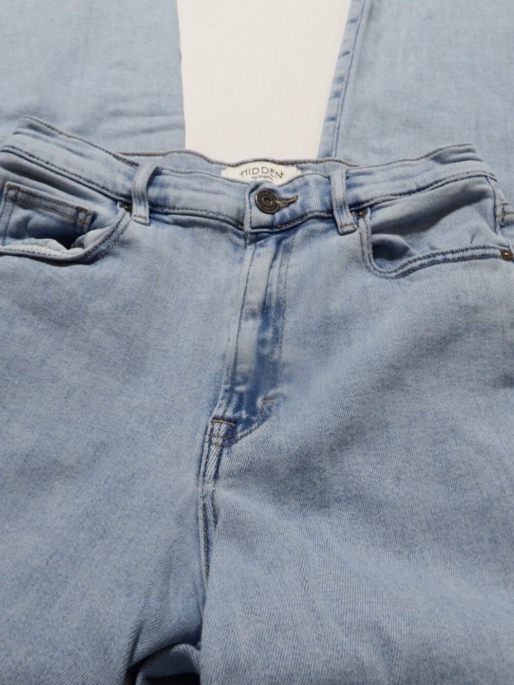 Jeans by Hidden, size 27, stone wash color, frayed hem